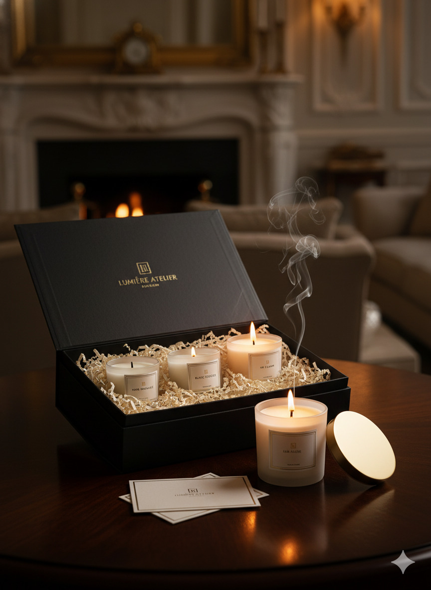 Elegant gift set candle collection