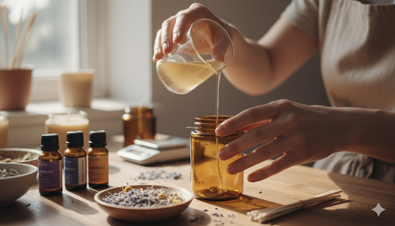 Artisan candle making process with natural ingredients